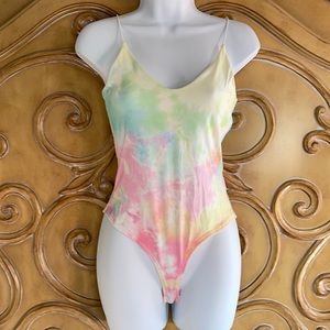 NWT Gaze Pastel tye dye bodysuit